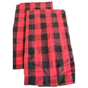 Buffalo Check Table Runner Red Black Plaid 14 x 108 Cotton Polyester 2 Count